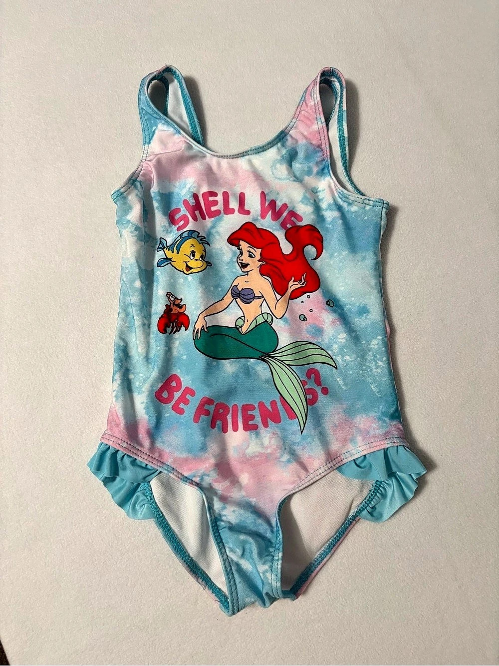 Disney Princess Ariel Tie-Dye One Piece Girls 5/6
